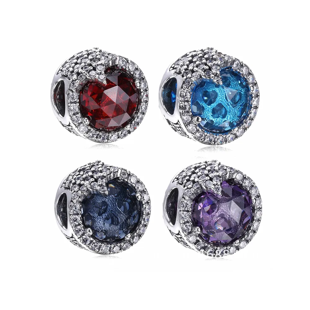 PANDORA Dazzling Snowflake Charm, Twilight Blue Crystals Clear CZ - 796358NTB