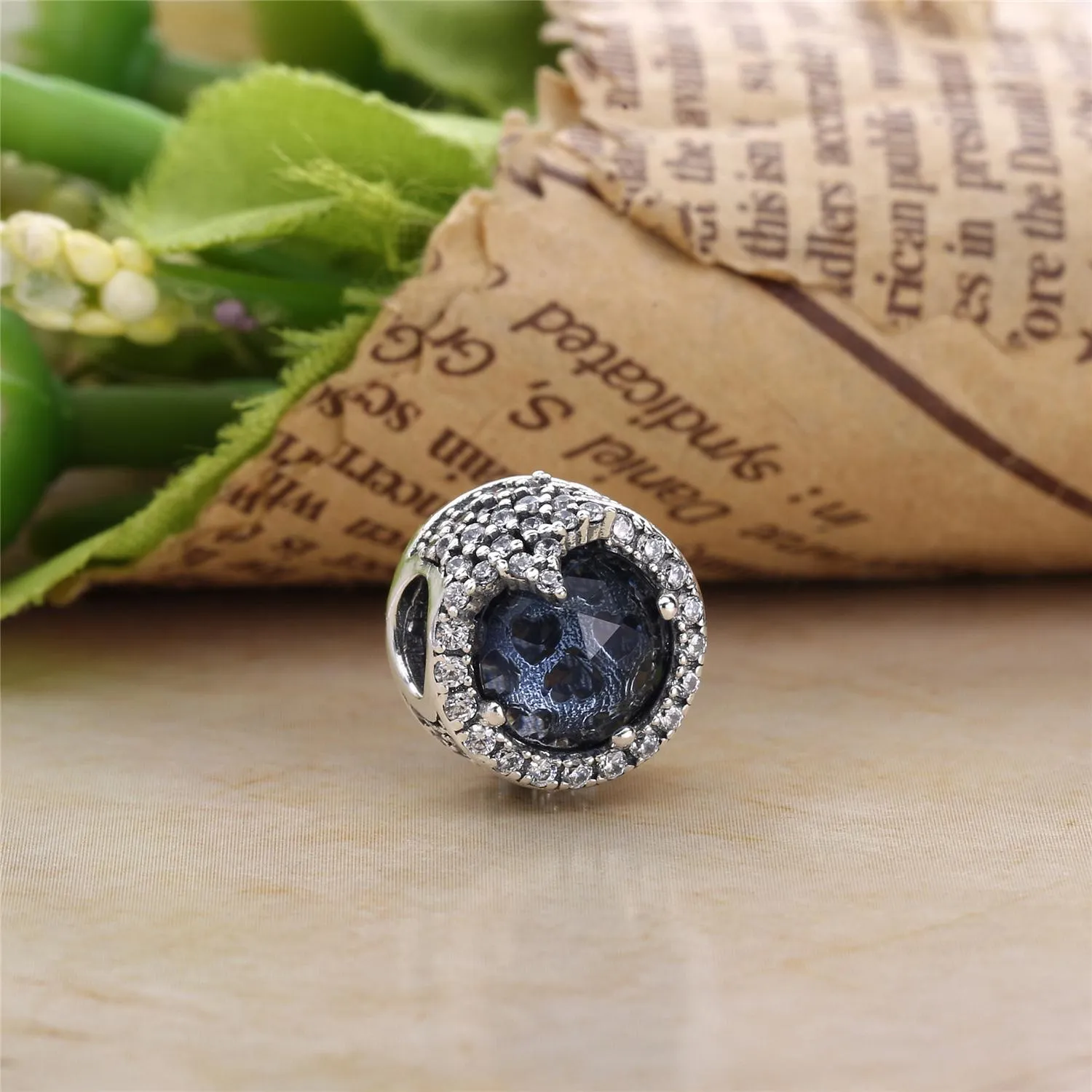 PANDORA Dazzling Snowflake Charm, Twilight Blue Crystals Clear CZ - 796358NTB