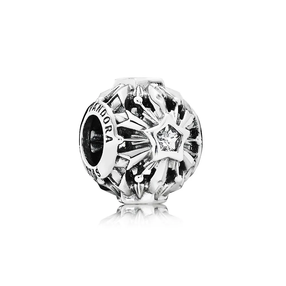 PANDORA Disney Frozen Snowflake Openwork Silver Charm With Cubic Charm - 791563CZ