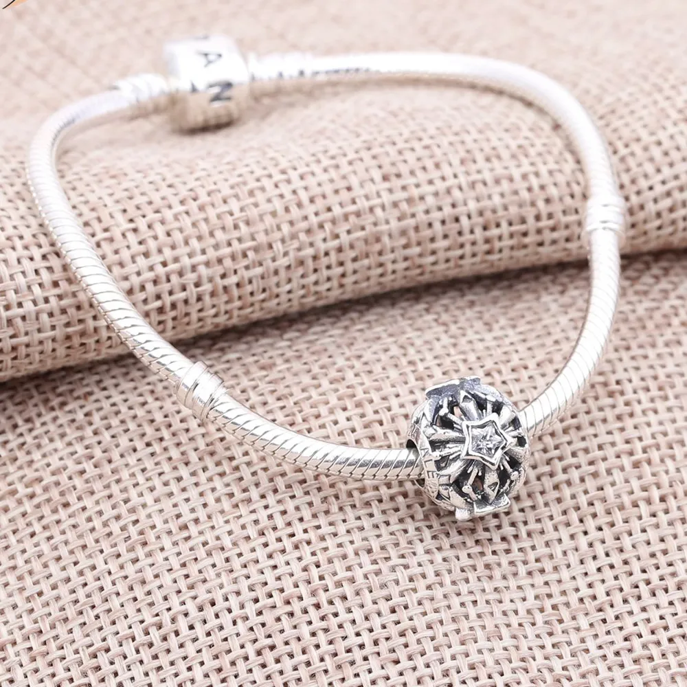 PANDORA Disney Frozen Snowflake Openwork Silver Charm With Cubic Charm - 791563CZ