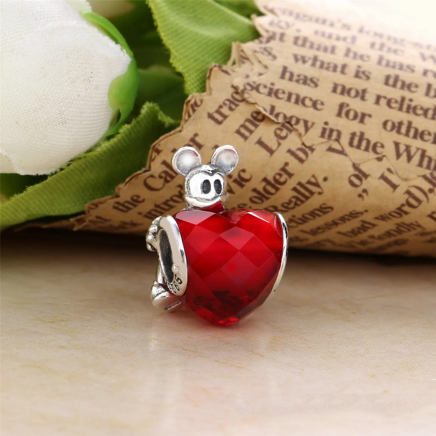 PANDORA Disney, Mickey Love Heart Charm - 797168NFR