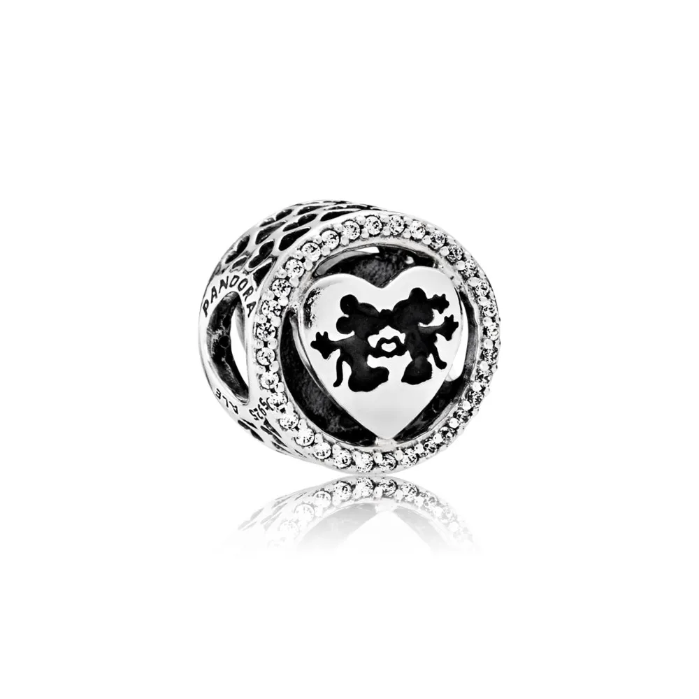 pandora disney mickey minnie love charm clear cz 791957cz