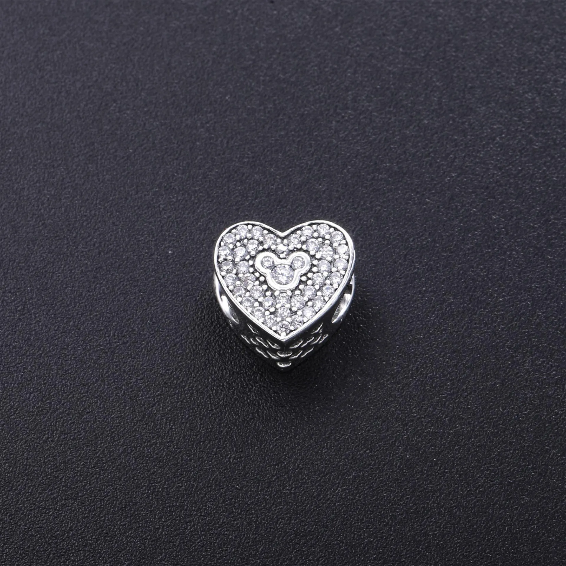 PANDORA Disney, Mickey & Minnie Sparkling Heart Charm - 792049CZ