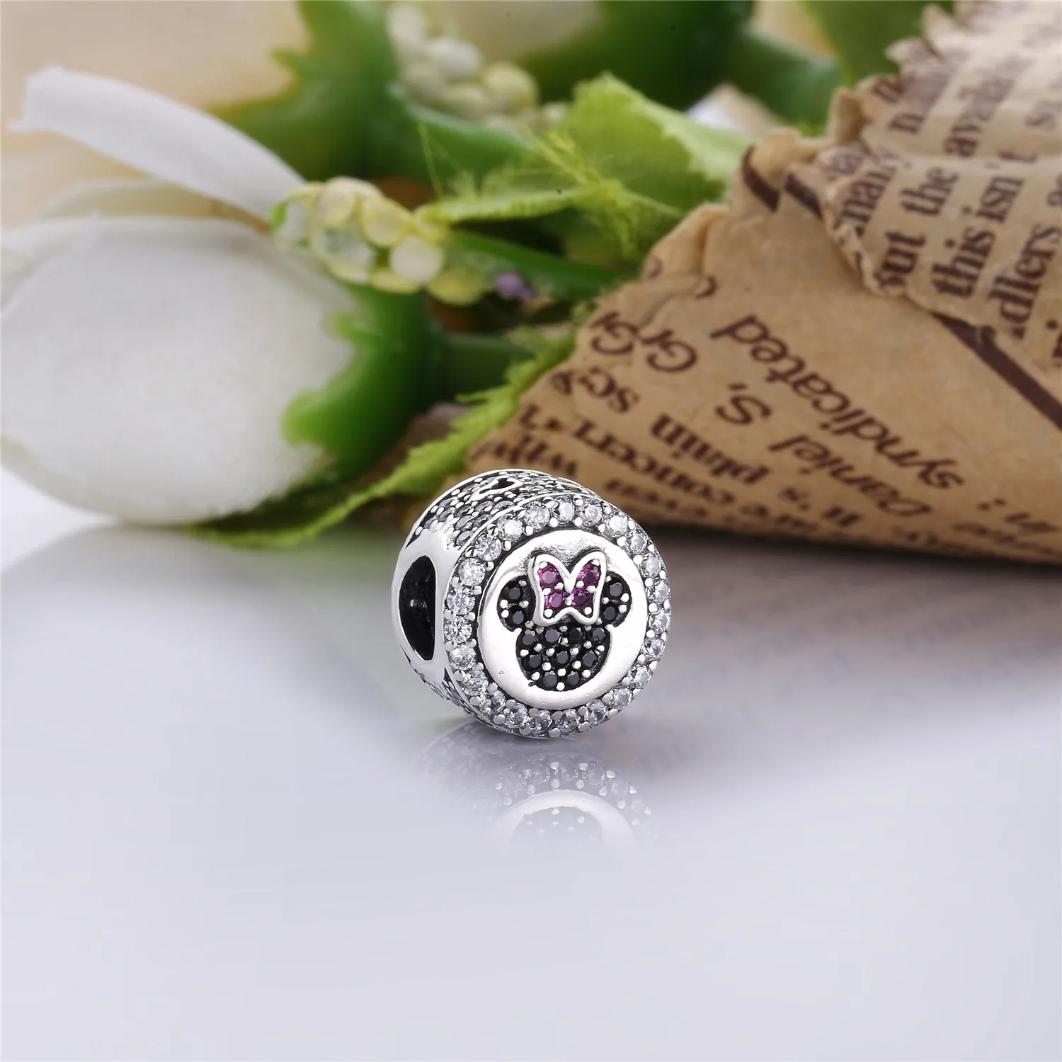 PANDORA Disney, Mickey Minnie Sparkling Icons Charm - 791958NCK