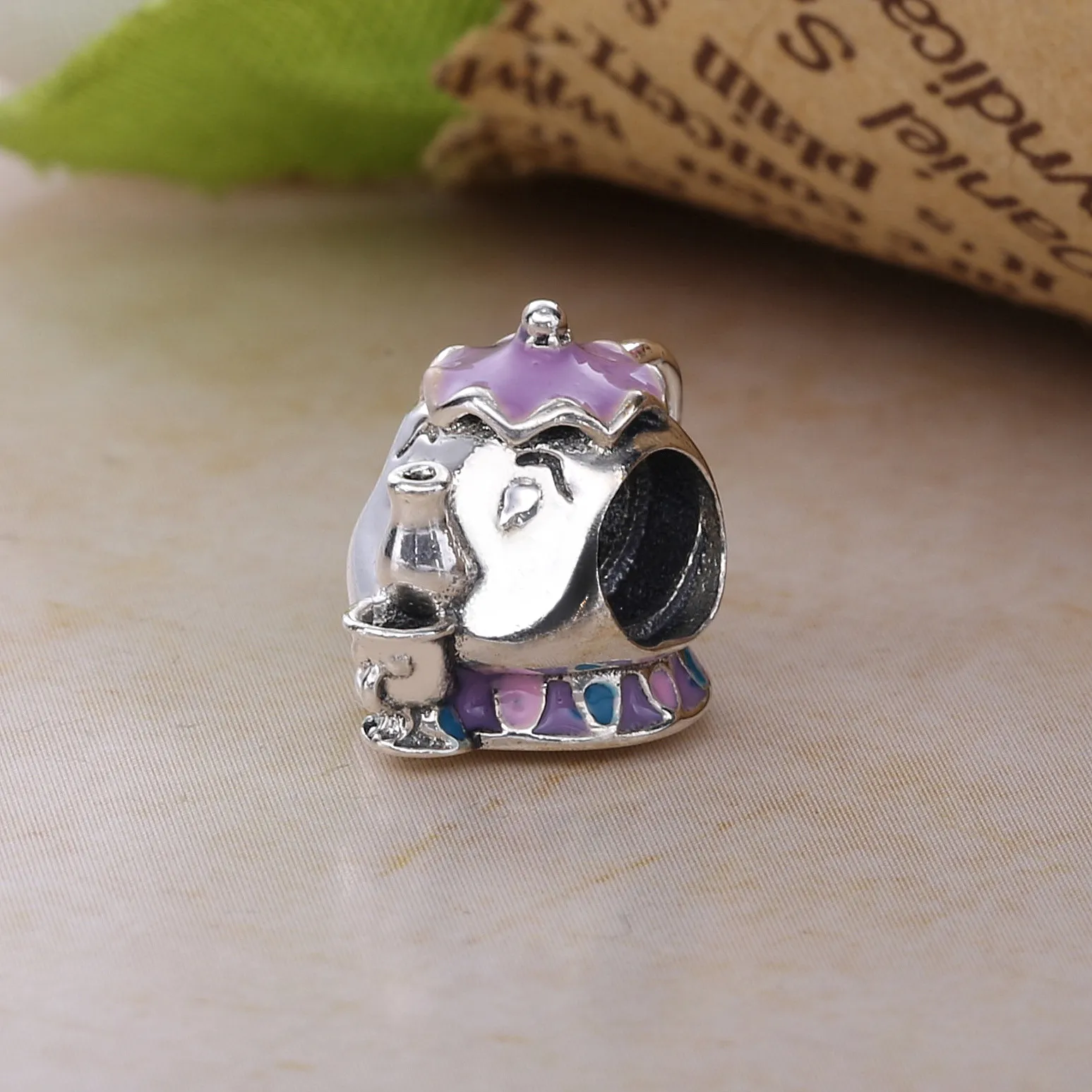 PANDORA Disney, Mrs. Potts & Chip Charm, Mixed Enamel - 792141ENMX