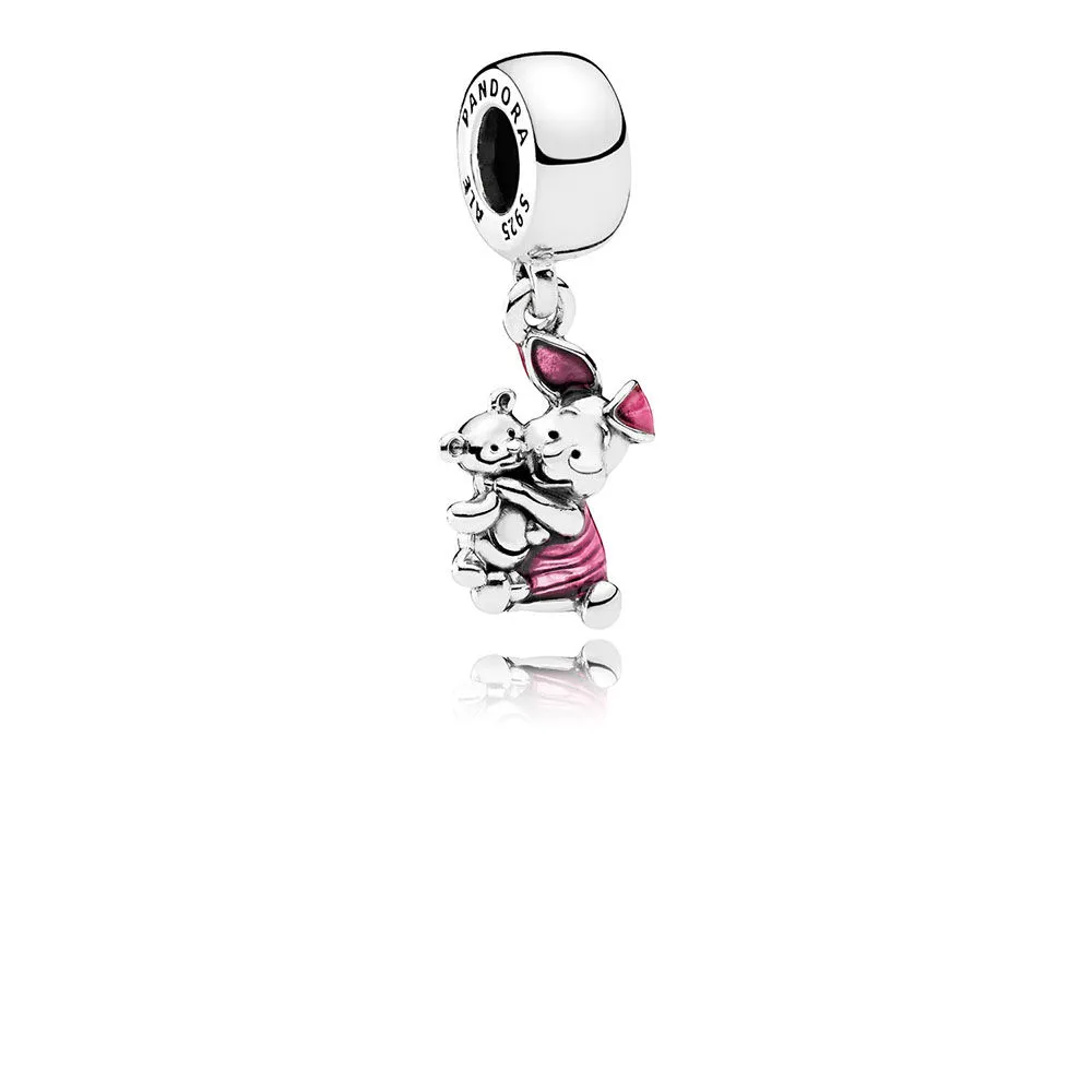 pandora disney piglet transparent cerise enamel dangle charm 792134en117