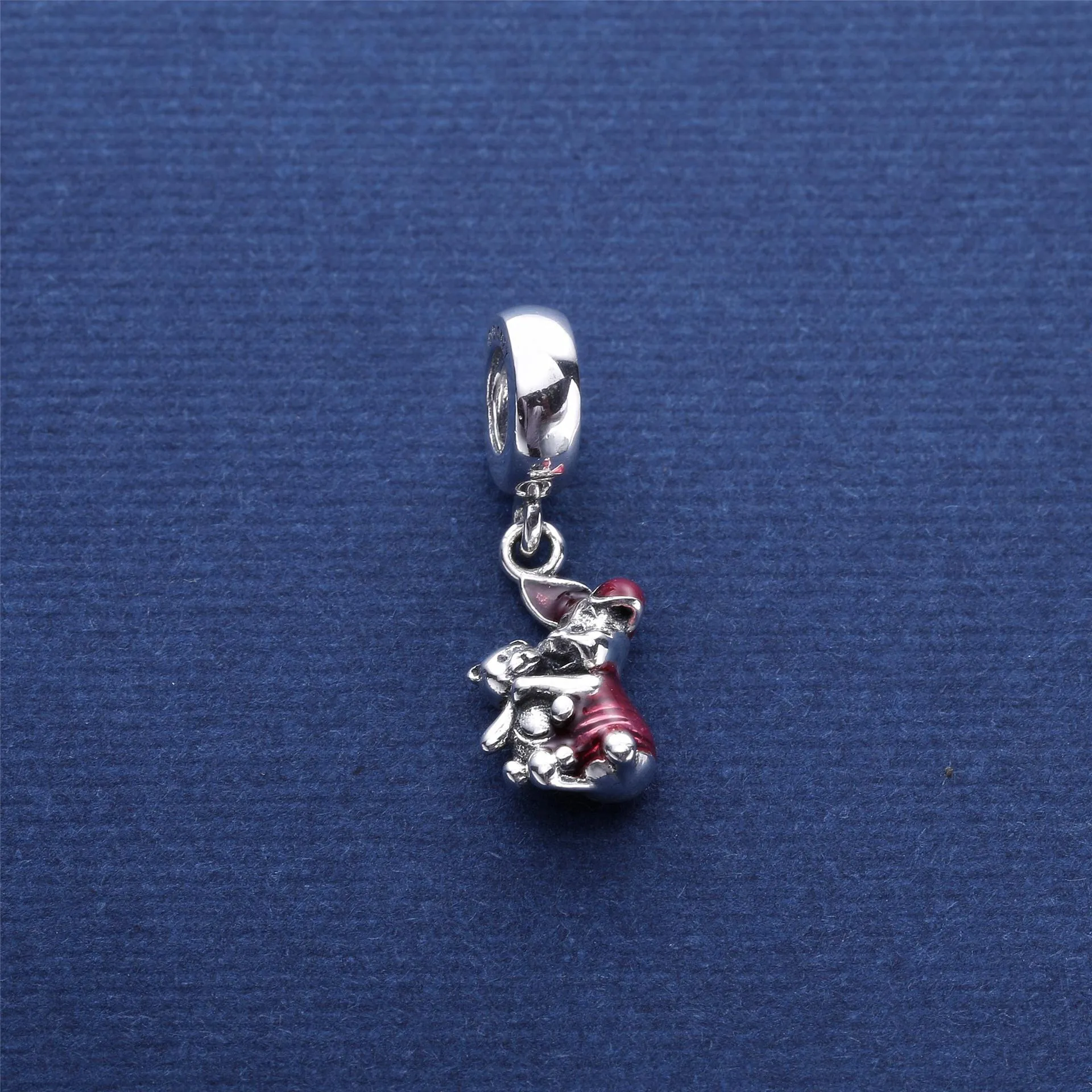 PANDORA Disney Piglet Transparent Cerise Enamel Dangle Charm - 792134EN117