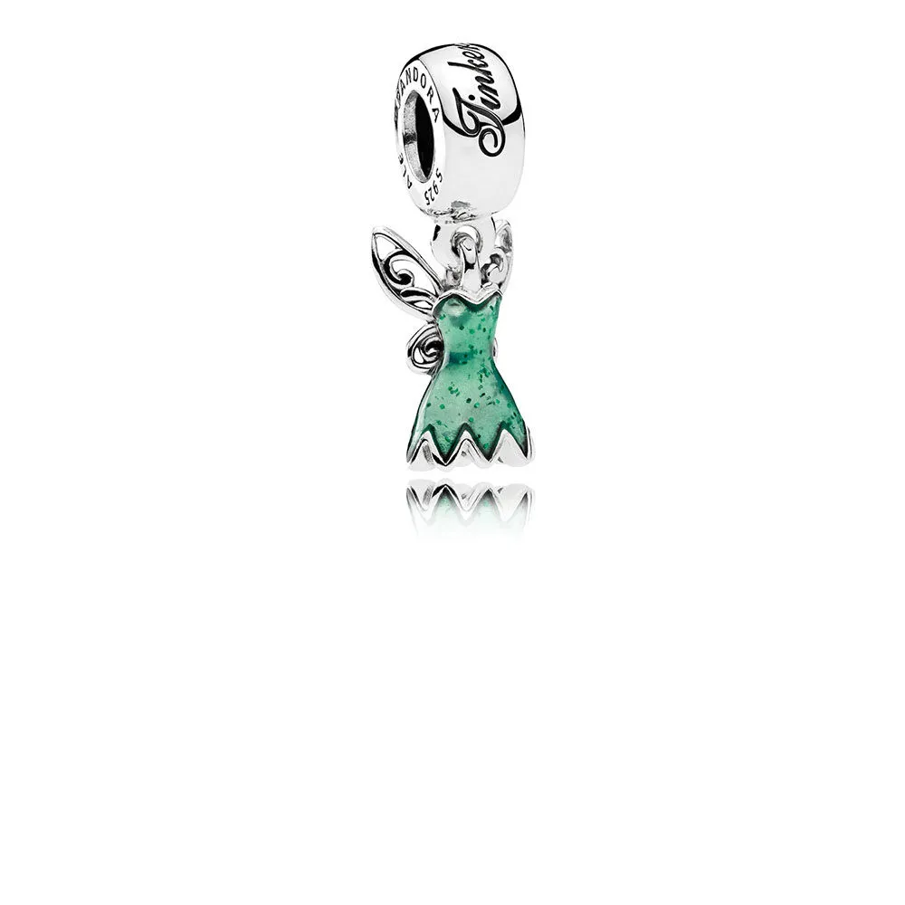 PANDORA Disney Tinker Bell's Dress Glittering Green Enamel C Dangle - 792138en93