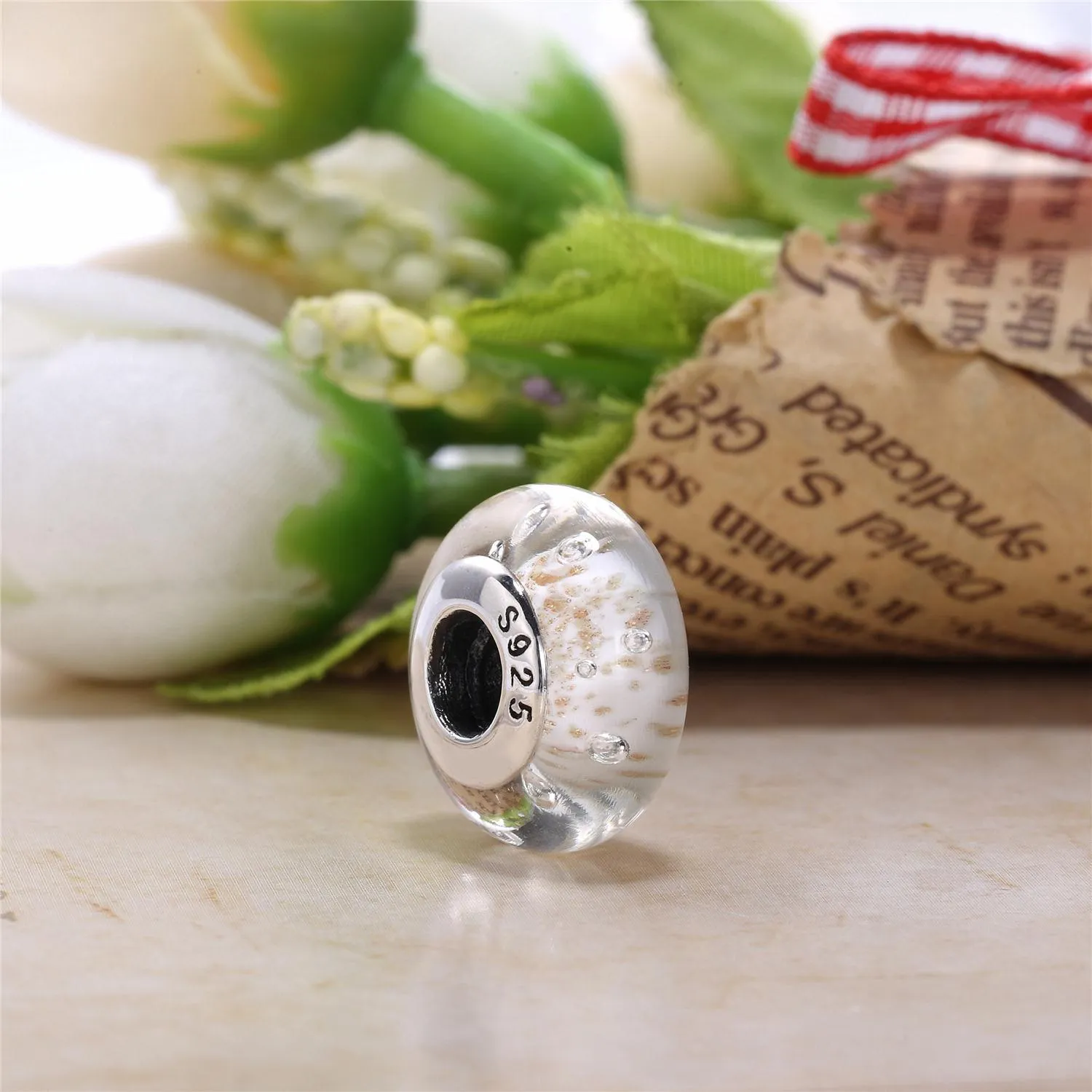 PANDORA Effervescence Charm, Murano Glass & Clear CZ - PL00064-1