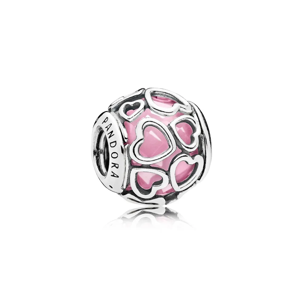 pandora encased in love pink cz charm 792036pcz