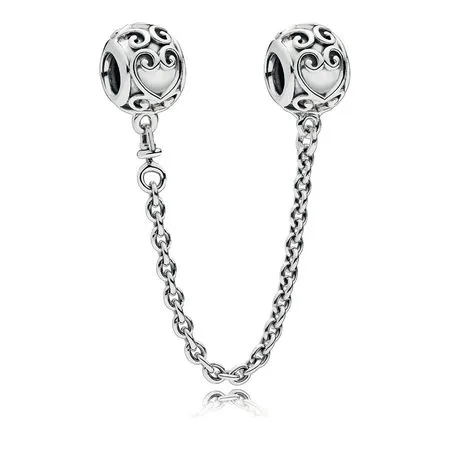 pandora enchanted heart safety chain 797036