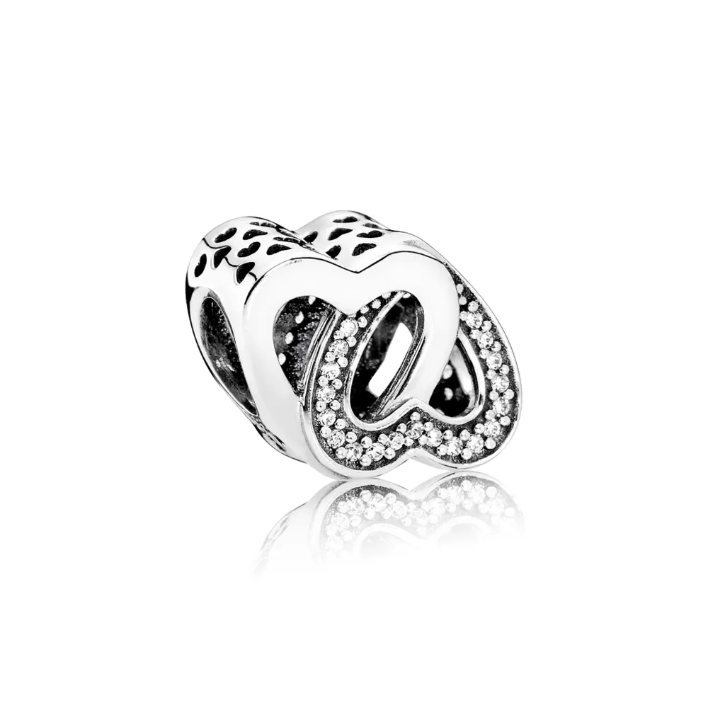 PANDORA Entwined Love Silver Heart Charm - 791880cz