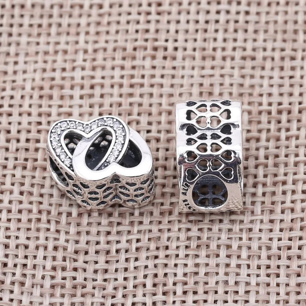 PANDORA Entwined Love Silver Heart Charm - 791880cz