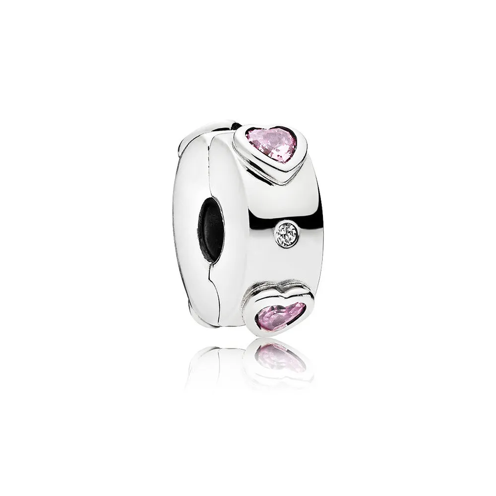 pandora explosion of love clip fancy fuchsia pink clear cz 796591fpc