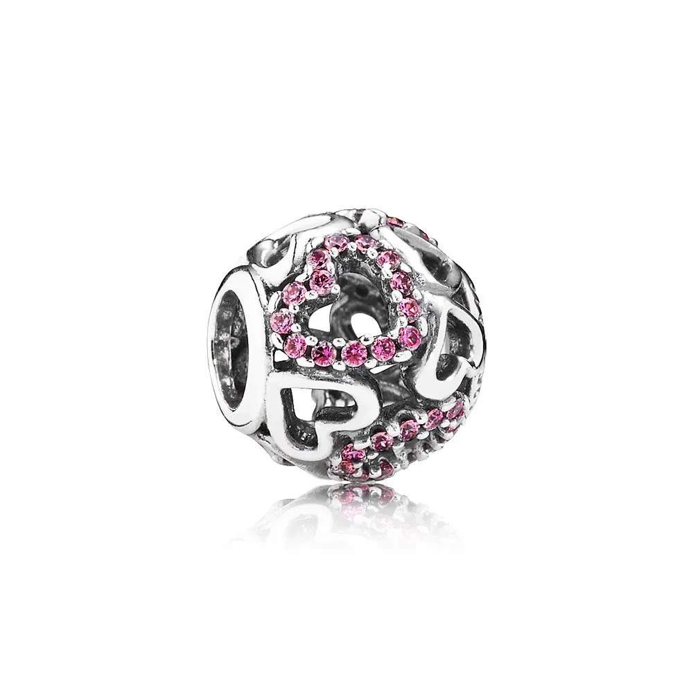 pandora fancy pink falling in love openwork charmora charm 791424czs