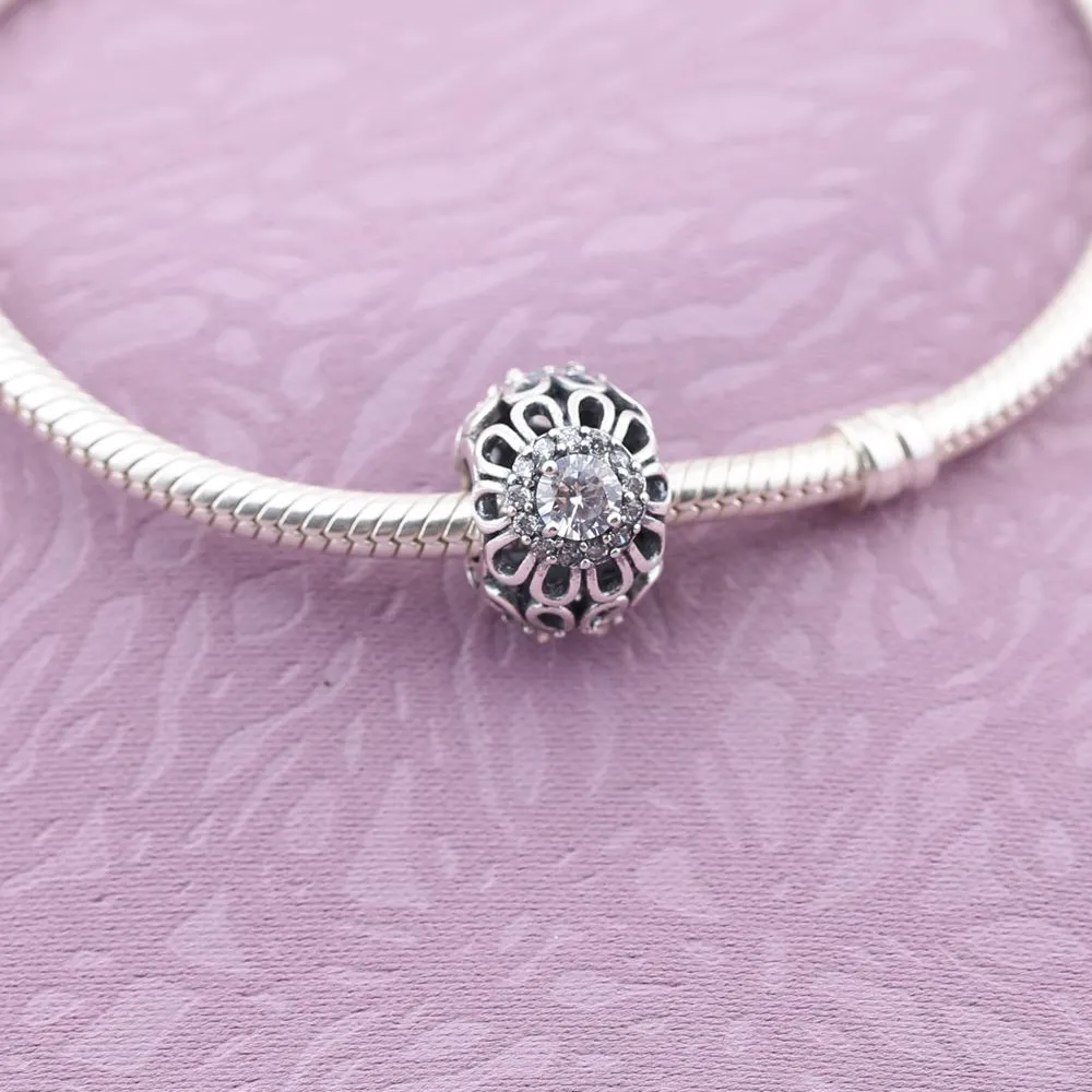 PANDORA Floral Brilliance Openwork Charm - 791260CZ