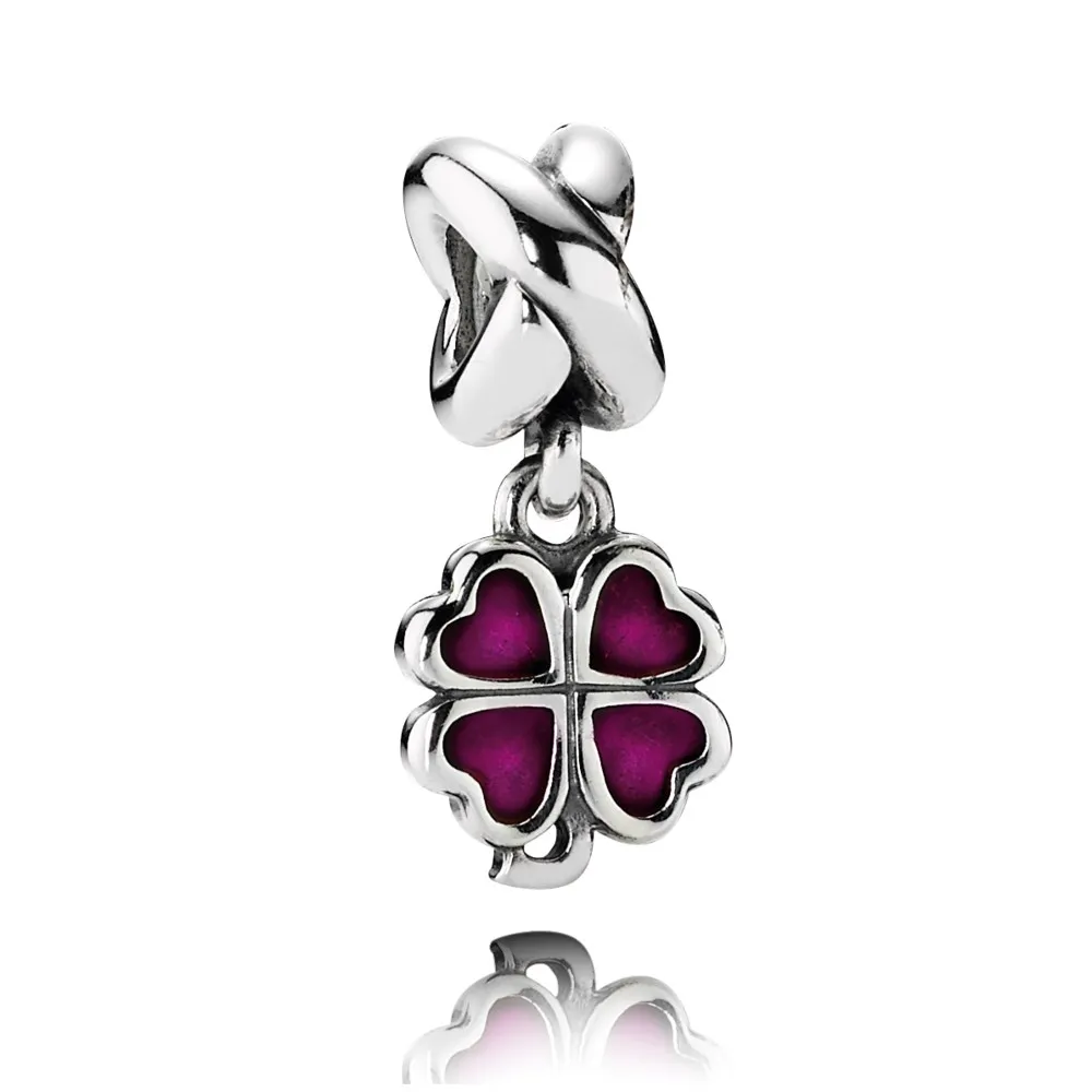 PANDORA Four-leaf clover Dangle, fuchsia enamel - 790572EN07