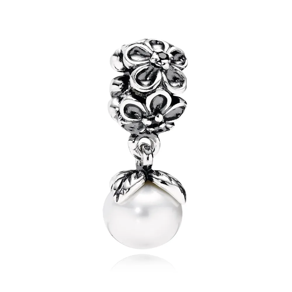 PANDORA Garden odyssey Dangle, white pearl black cz - 790858P