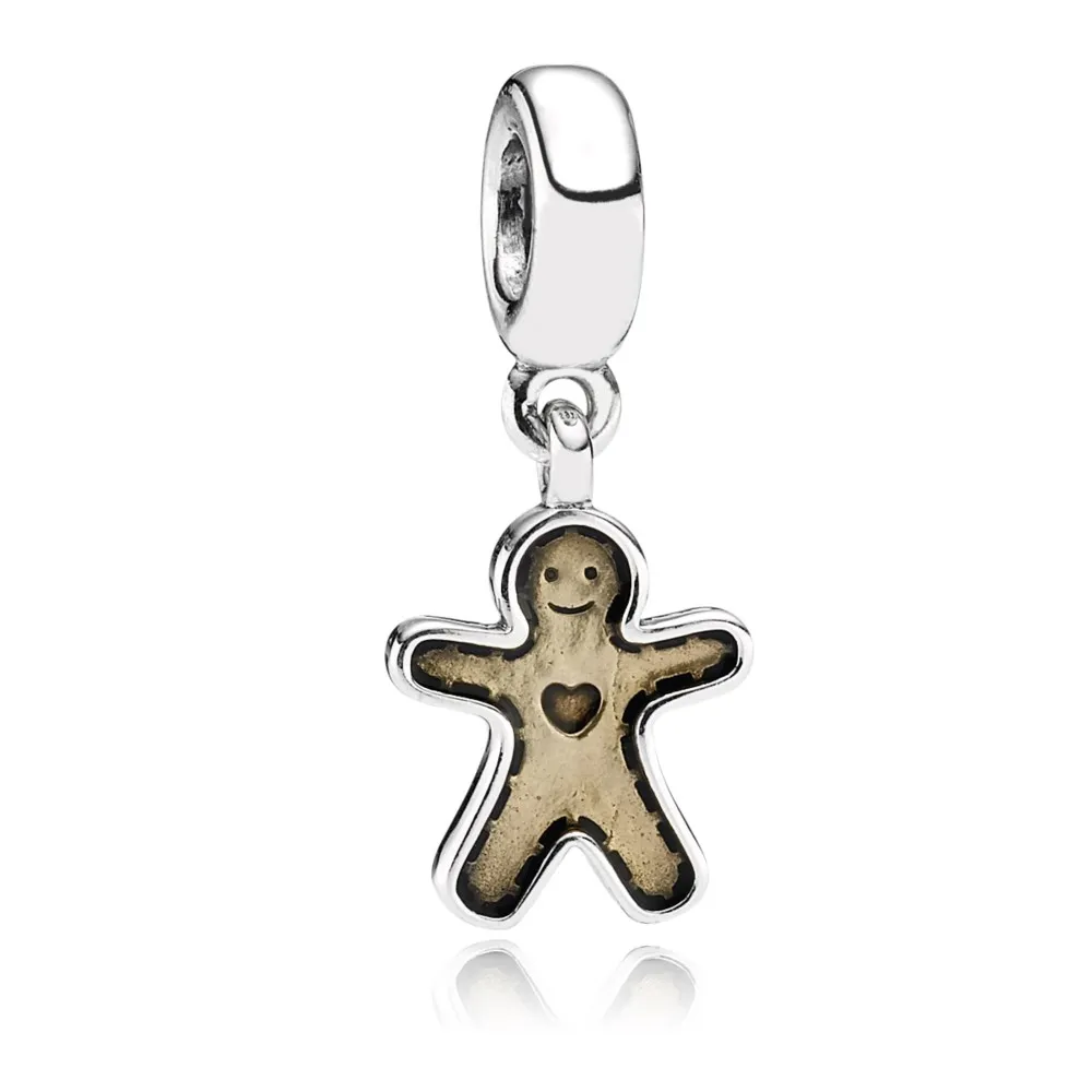 PANDORA Gingerbread Man Dangle, Golden Enamel - 790997EN29