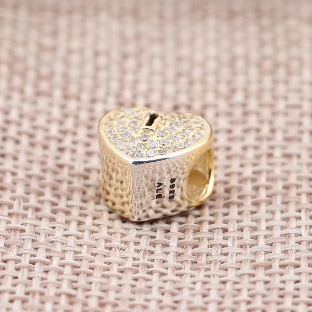 PANDORA Gold Heart Lock Charm - 750833CZ