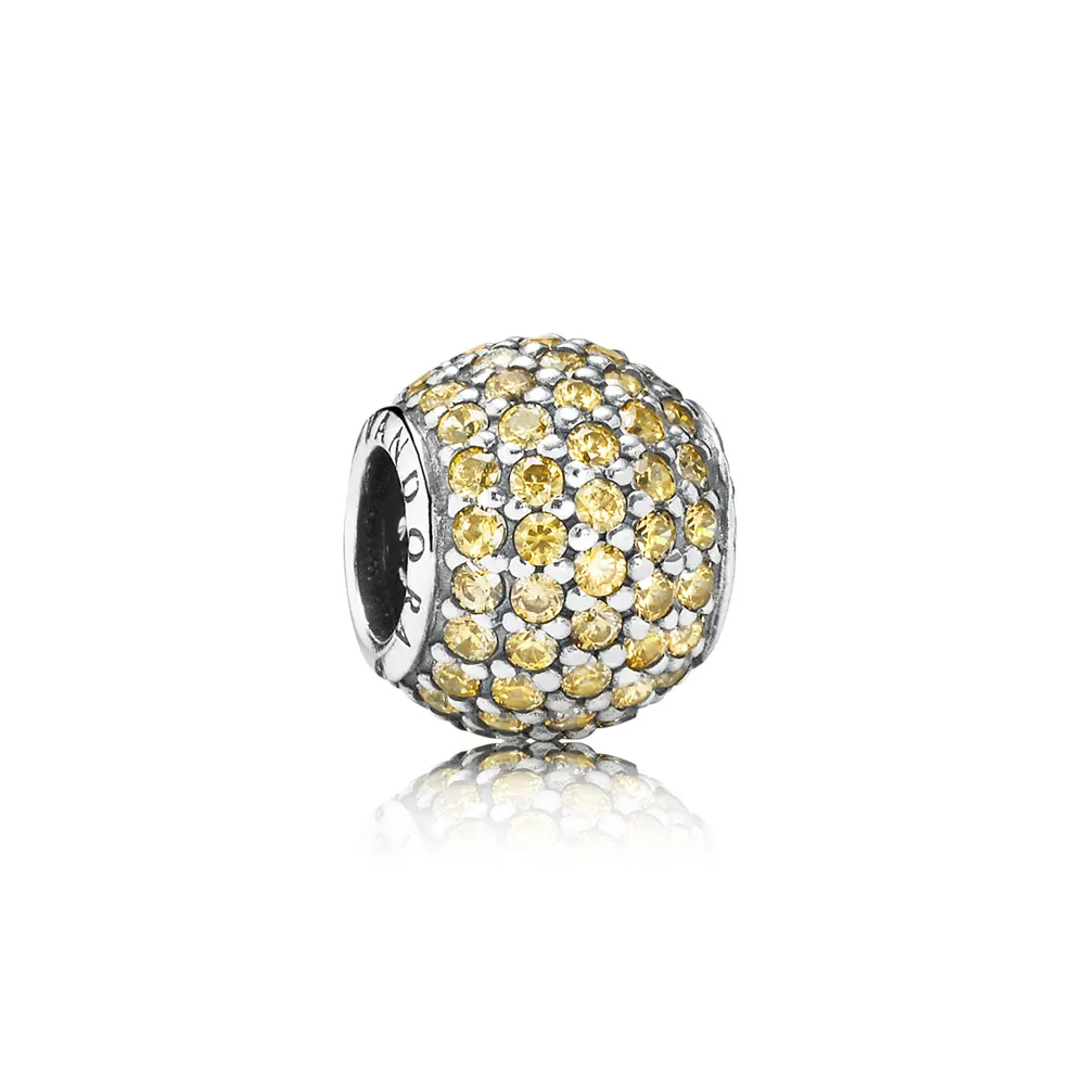 PANDORA Golden Pavé Ball Charm - 791051FCZ