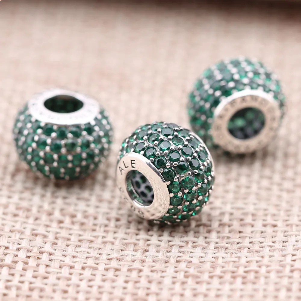 PANDORA Green Pavé Ball Charm - 791051CZN