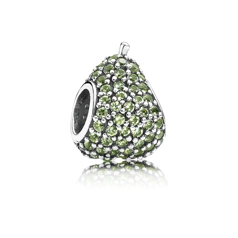 pandora green pavé pear charm 791486nlg