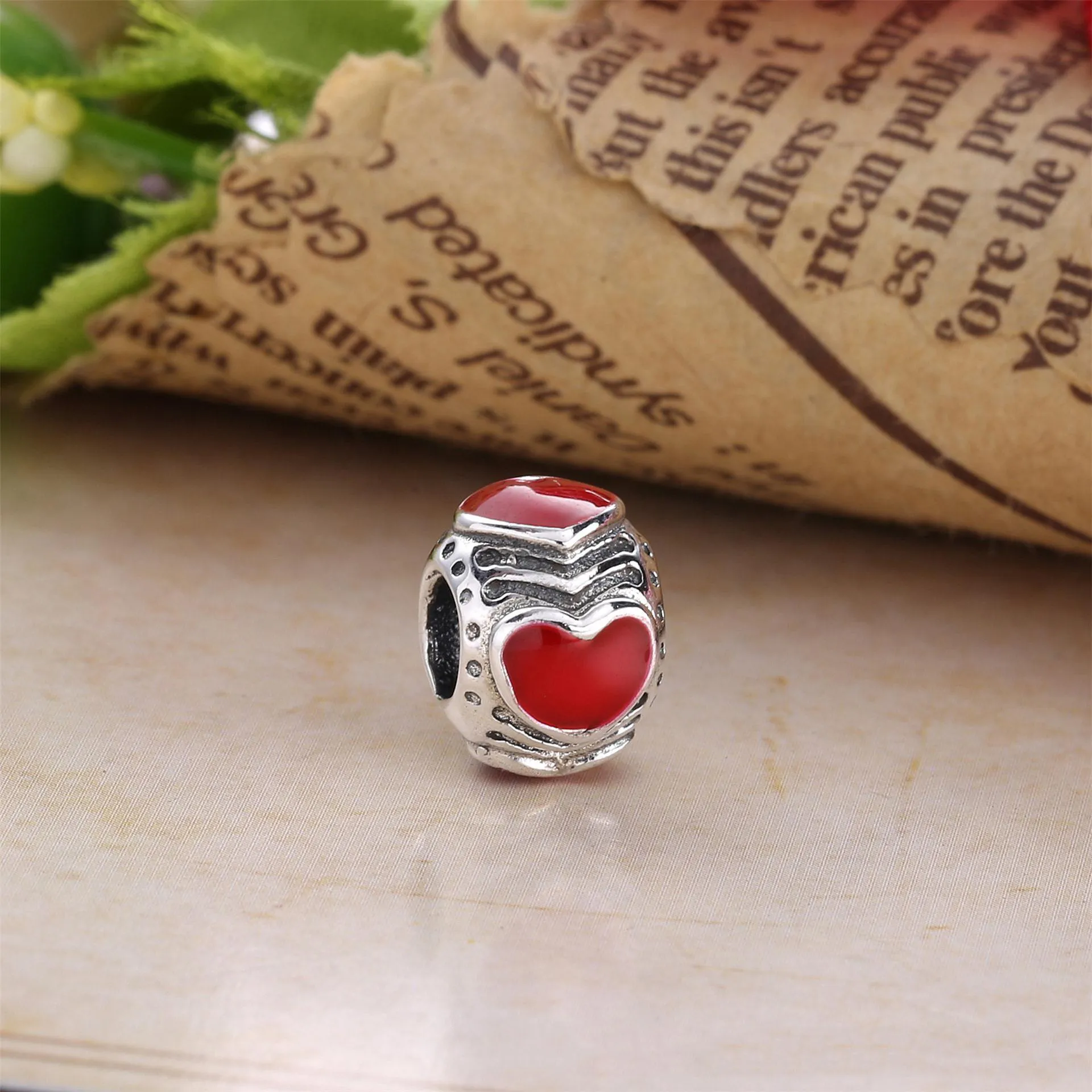 PANDORA Hearts Charm, Pink Enamel - 790591EN28