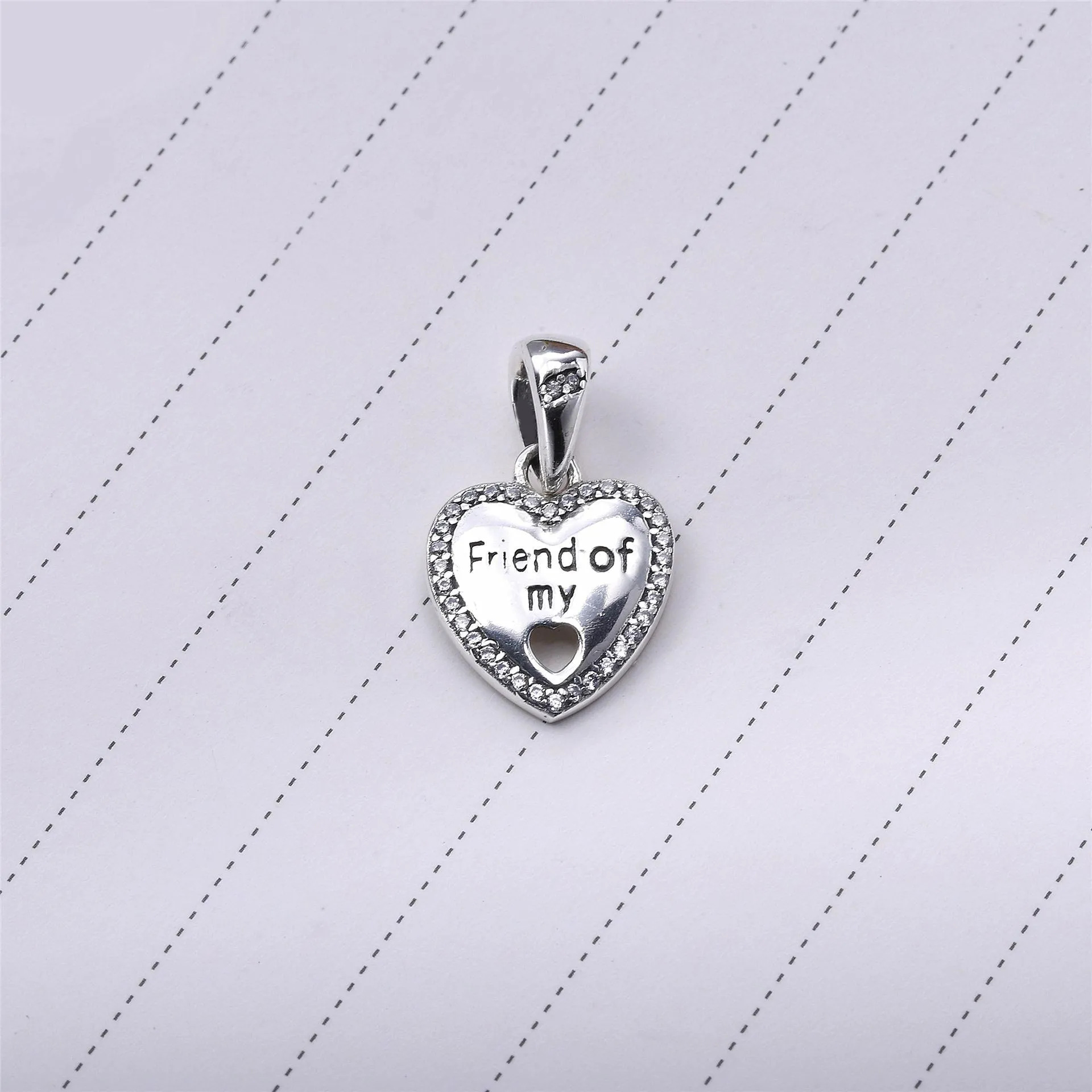 PANDORA Hearts of Friendship, Clear CZ Pendants Charm - 792147CZ