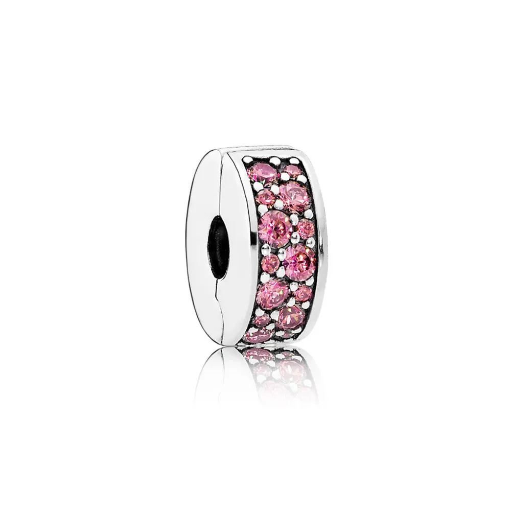 pandora honeysuckle pink shining elegance spacer clip 791817hcz