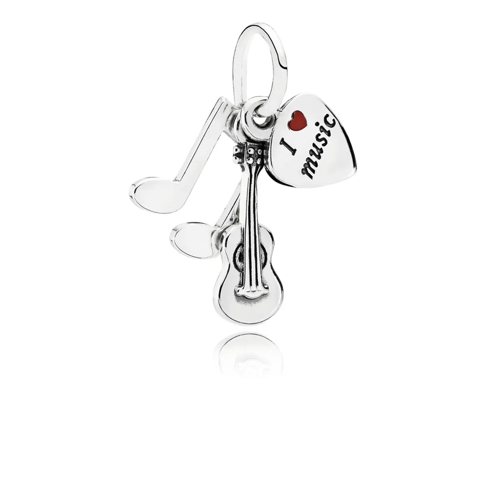 pandora i love music red enamel dangle charm 791504en09