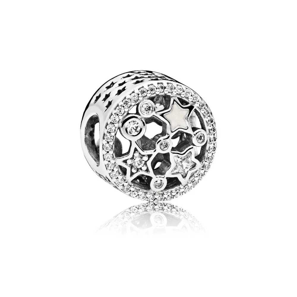 PANDORA Illuminating Stars Charm, Silver Enamel Clear CZ - 796373CZ