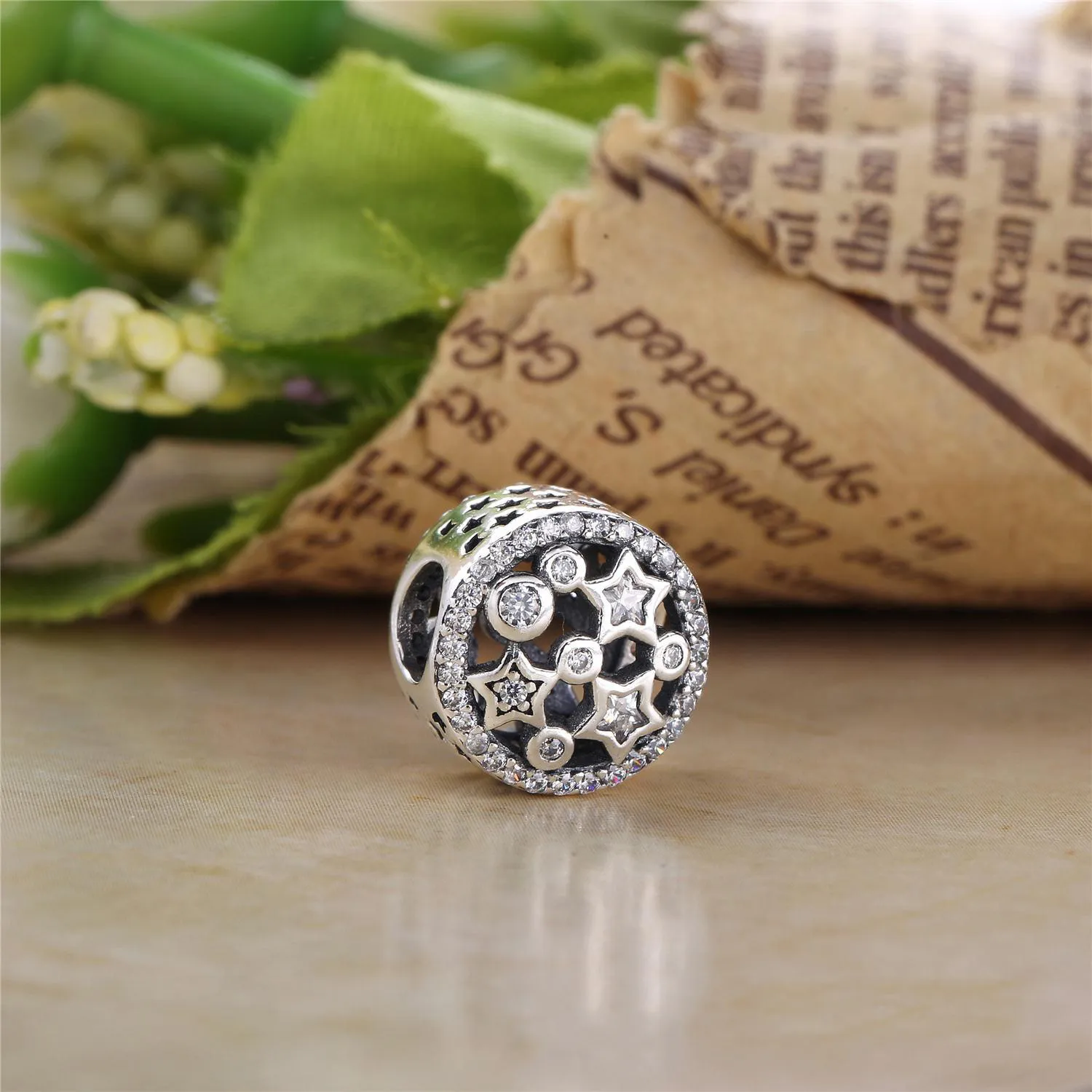 PANDORA Illuminating Stars Charm, Silver Enamel Clear CZ - 796373CZ