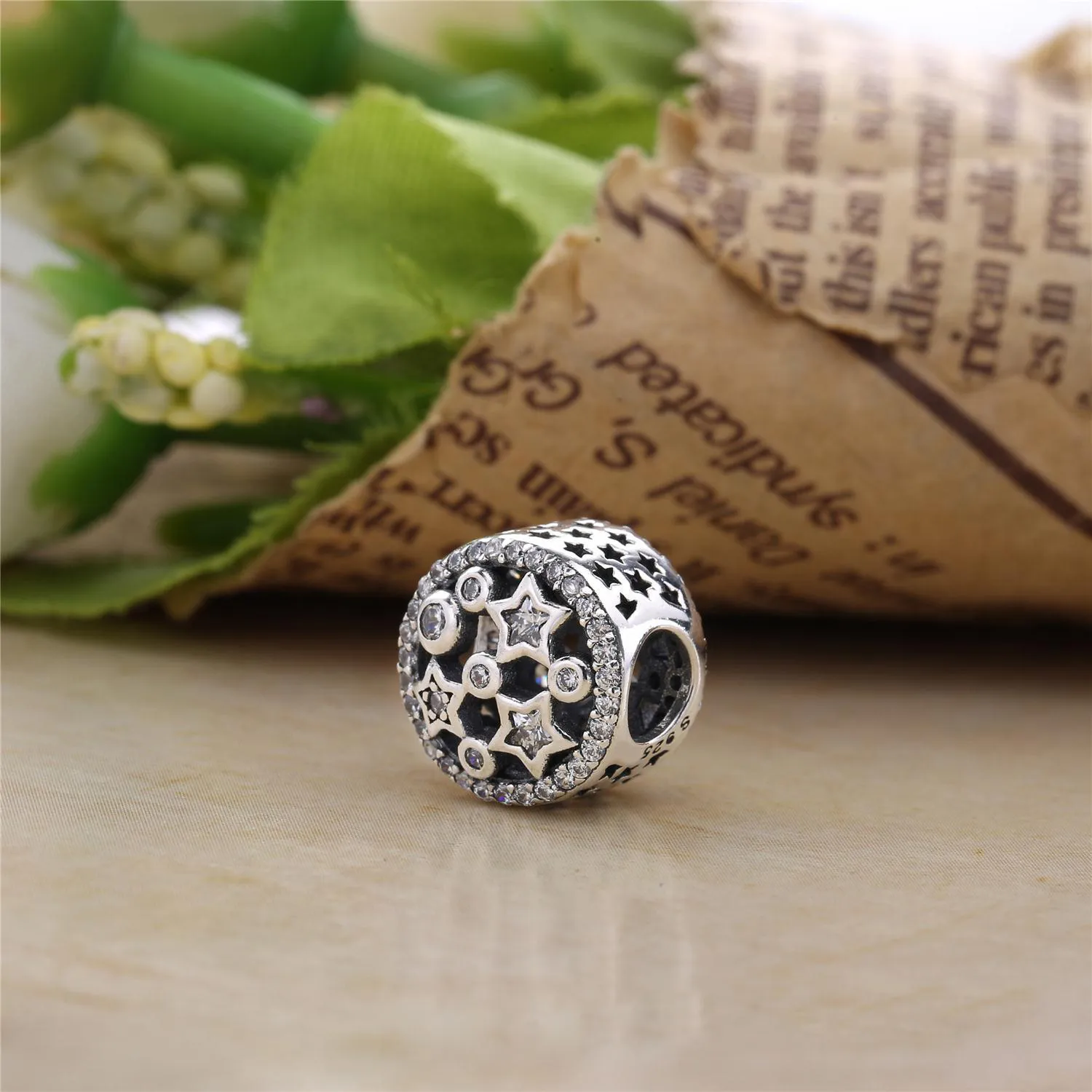 PANDORA Illuminating Stars Charm, Silver Enamel Clear CZ - 796373CZ