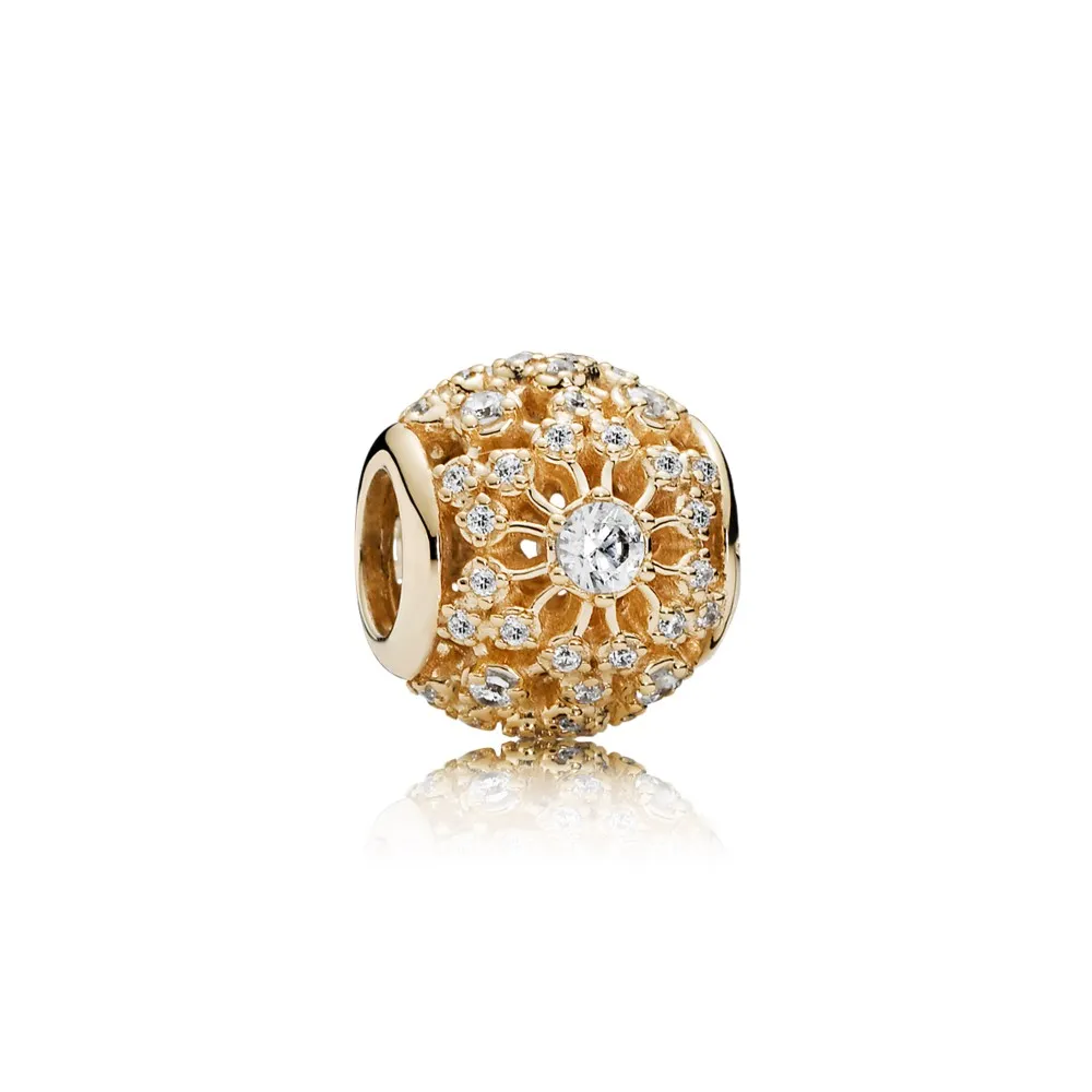 pandora inner radiance charm clear cz 14k gold 750838cz