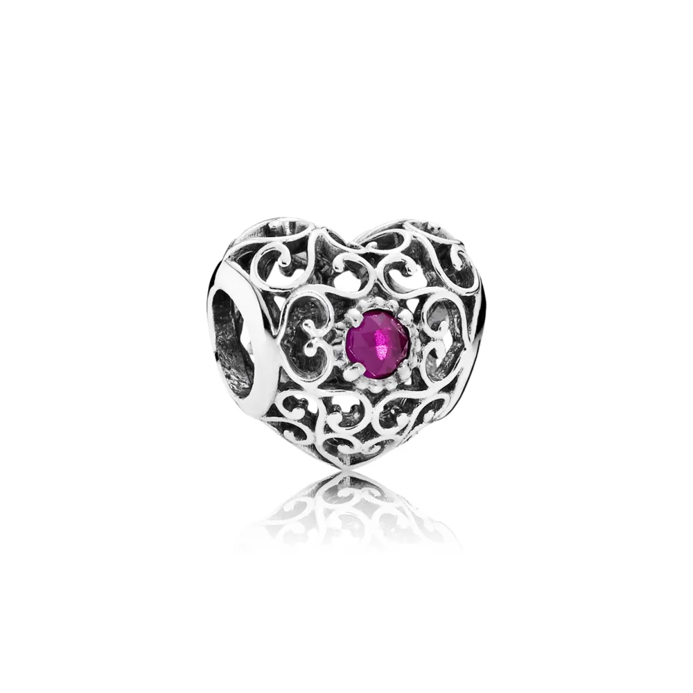 pandora july signature heart birthstone charm 791784sru