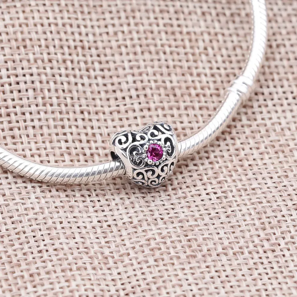 PANDORA July Signature Heart Birthstone Charm - 791784SRU