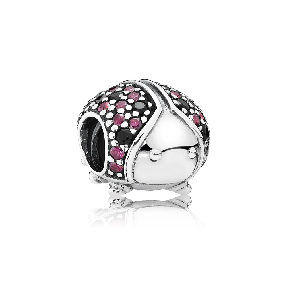 pandora ladybird pave silver charm with fancy red cubic zirconia 791484cfr