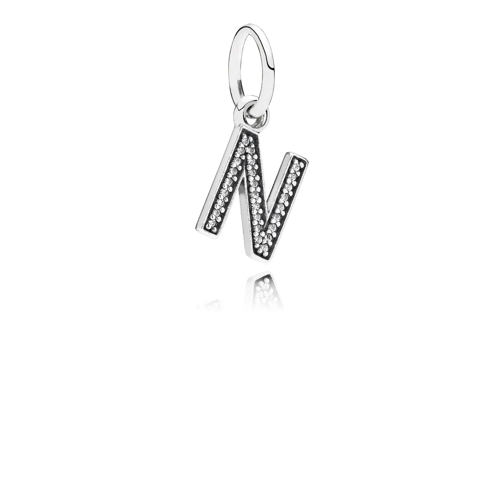 pandora letter n dangle charm 791326cz