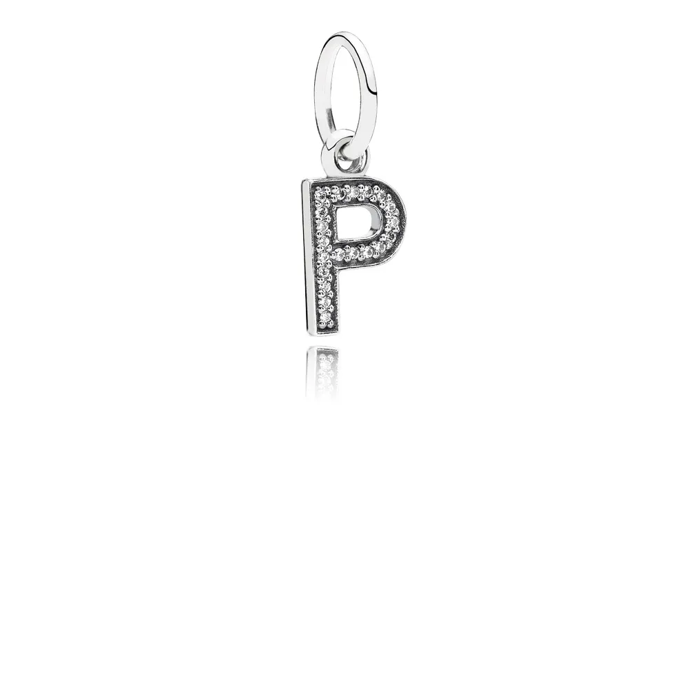 pandora letter p dangle charm 791328cz