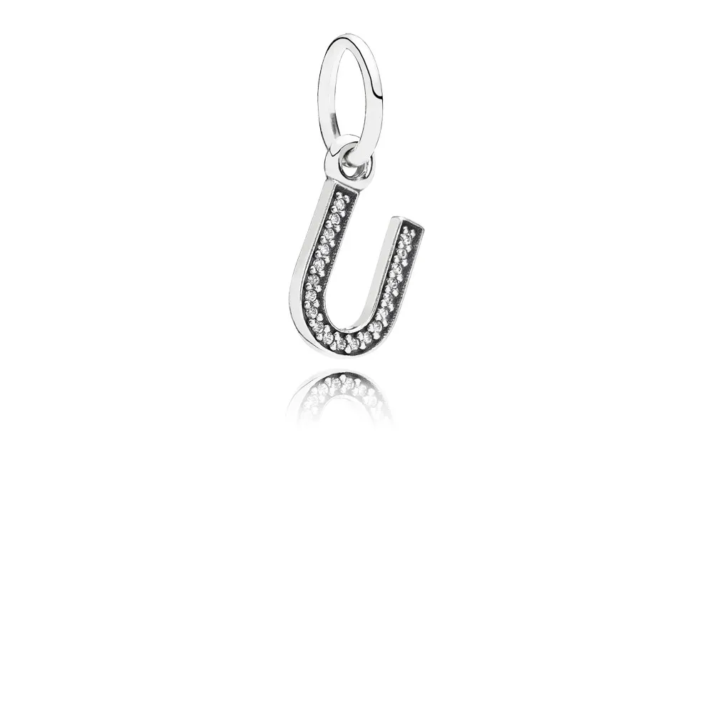 pandora letter u dangle charm 791333cz