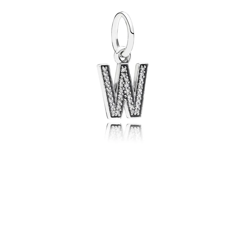 pandora letter w dangle charm 791335cz