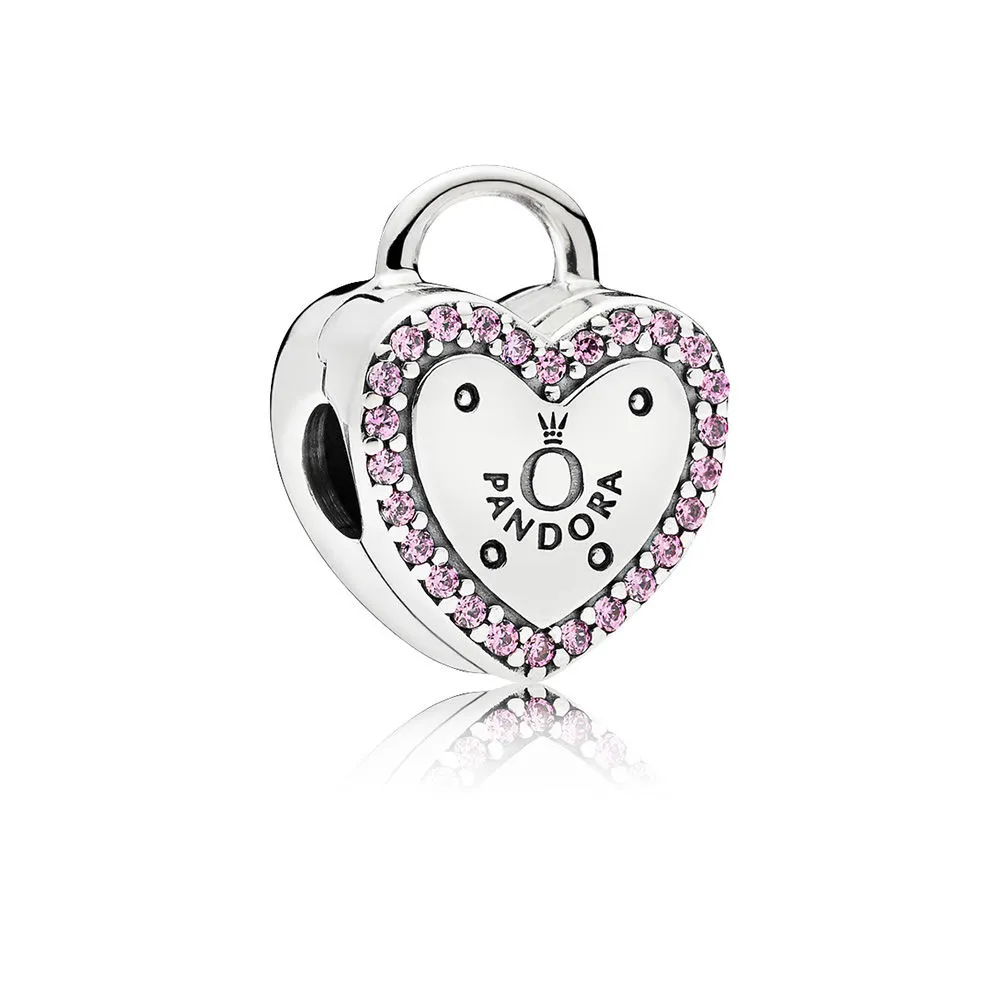 PANDORA Lock Your Promise Clip, Fancy Fuchsia Pink CZ - 796556FPC