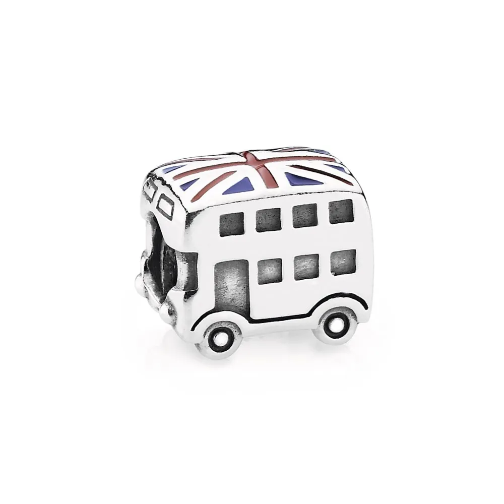 pandora london bus charm blue red enamel 791049er