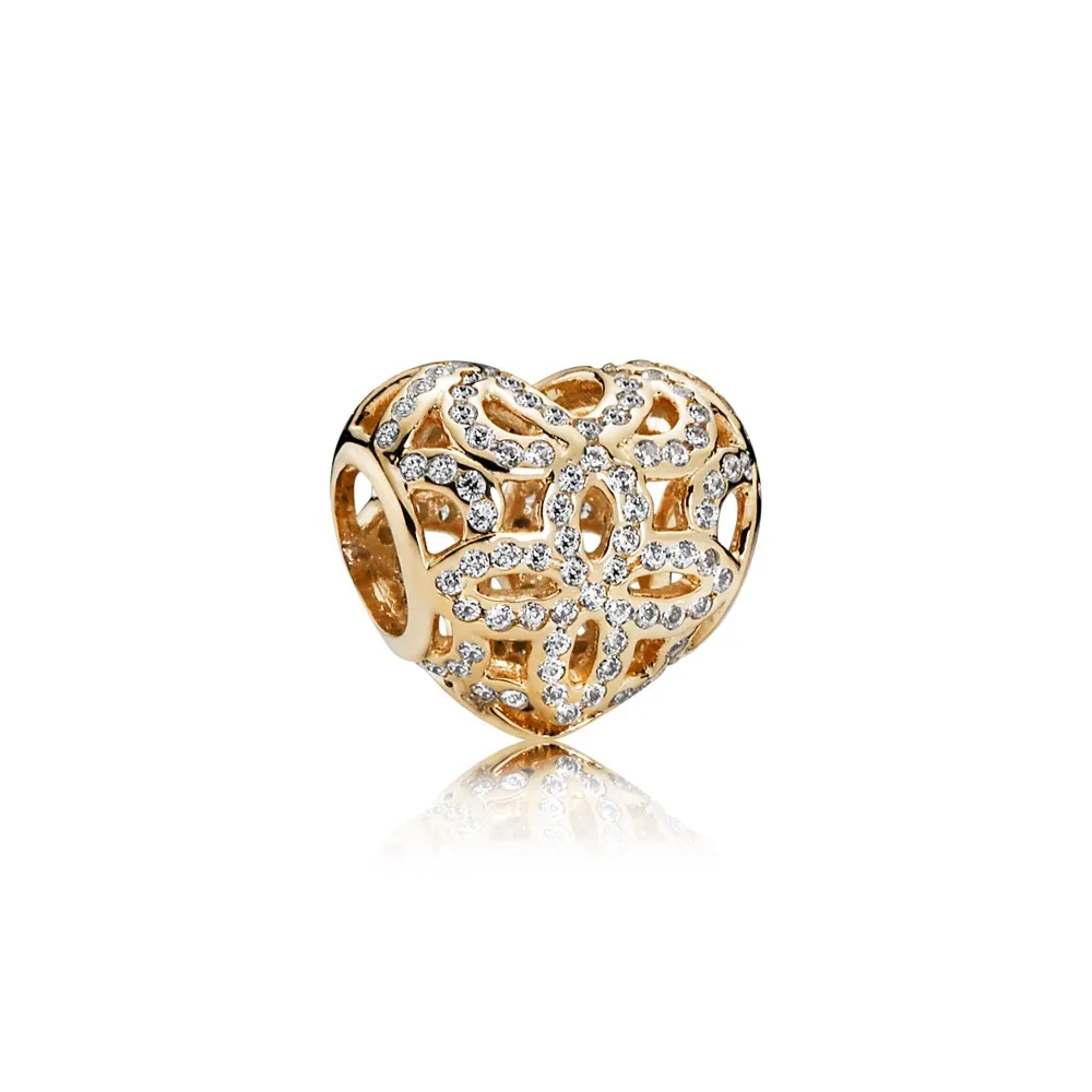 pandora love appreciation charm clear cz 14k gold 750837cz