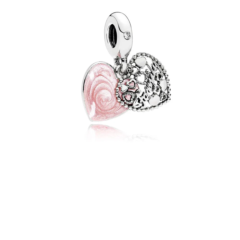 PANDORA Love Makes A Family Dangle Charm, Pink Enamel & Clear CZ - 796459EN28