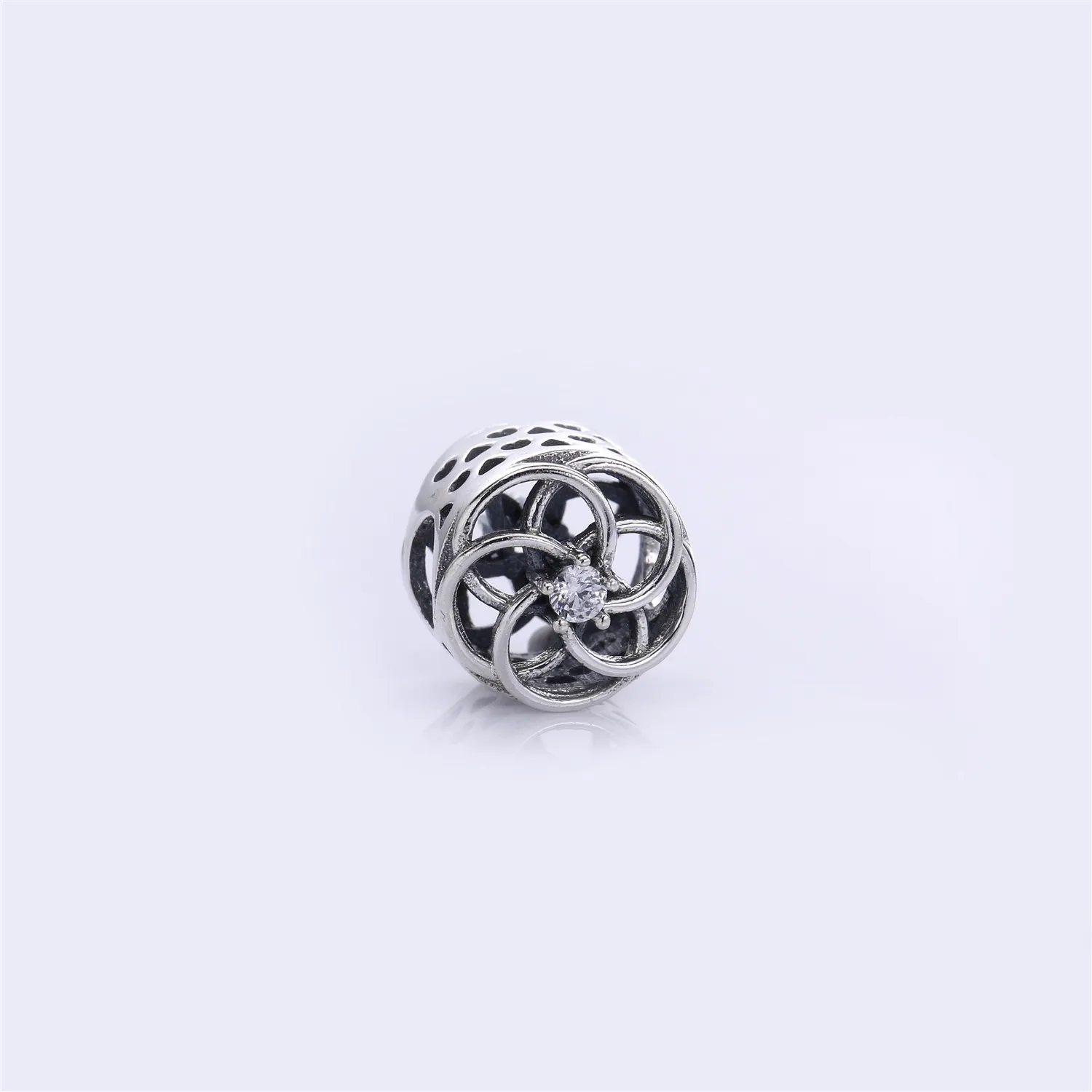 PANDORA Loving Bloom Charm, 14K Gold Clear CZ - 750598CZ