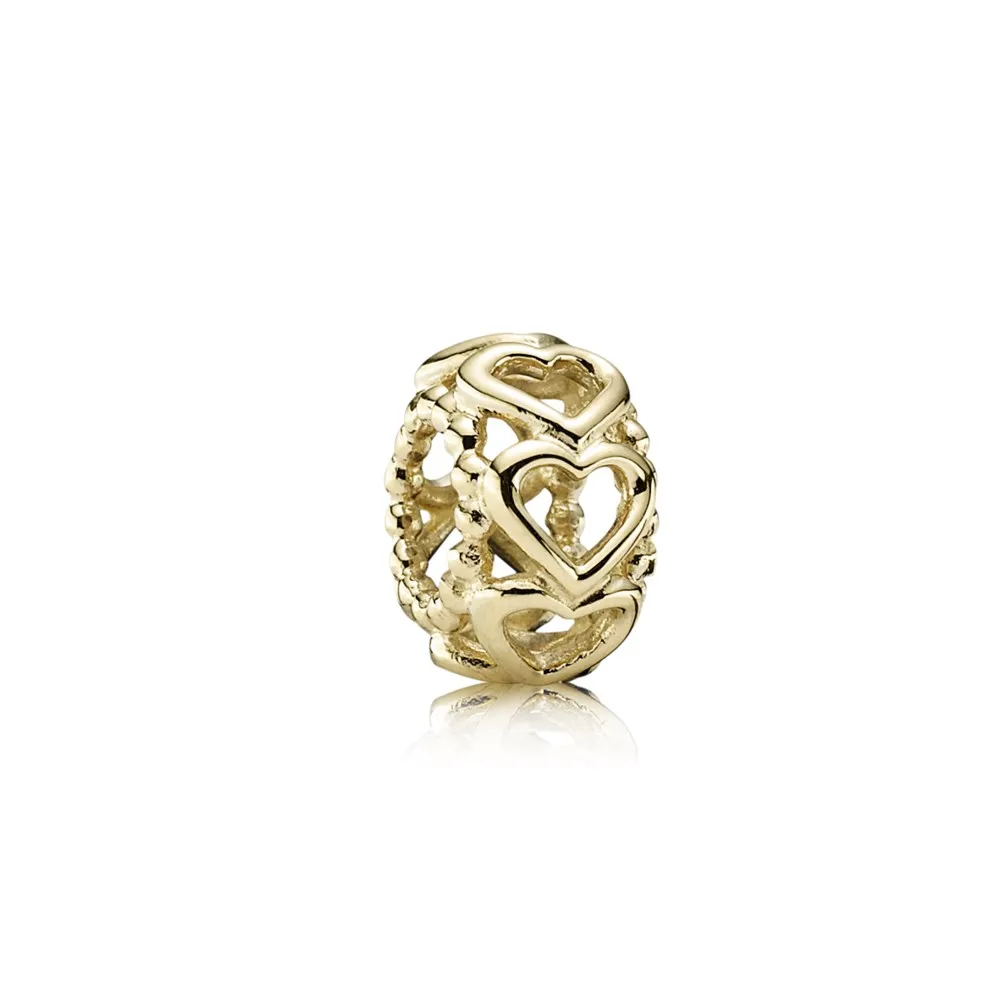 pandora lucky in love heart spacer 14k gold 750813