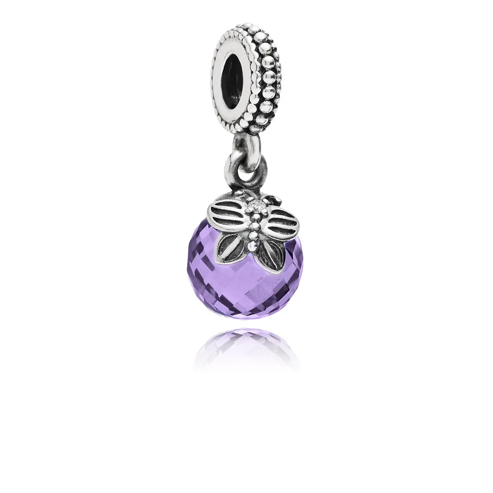 PANDORA Morning Butterfly, Purple Clear Cz Pendant Charm - 791258ACZ