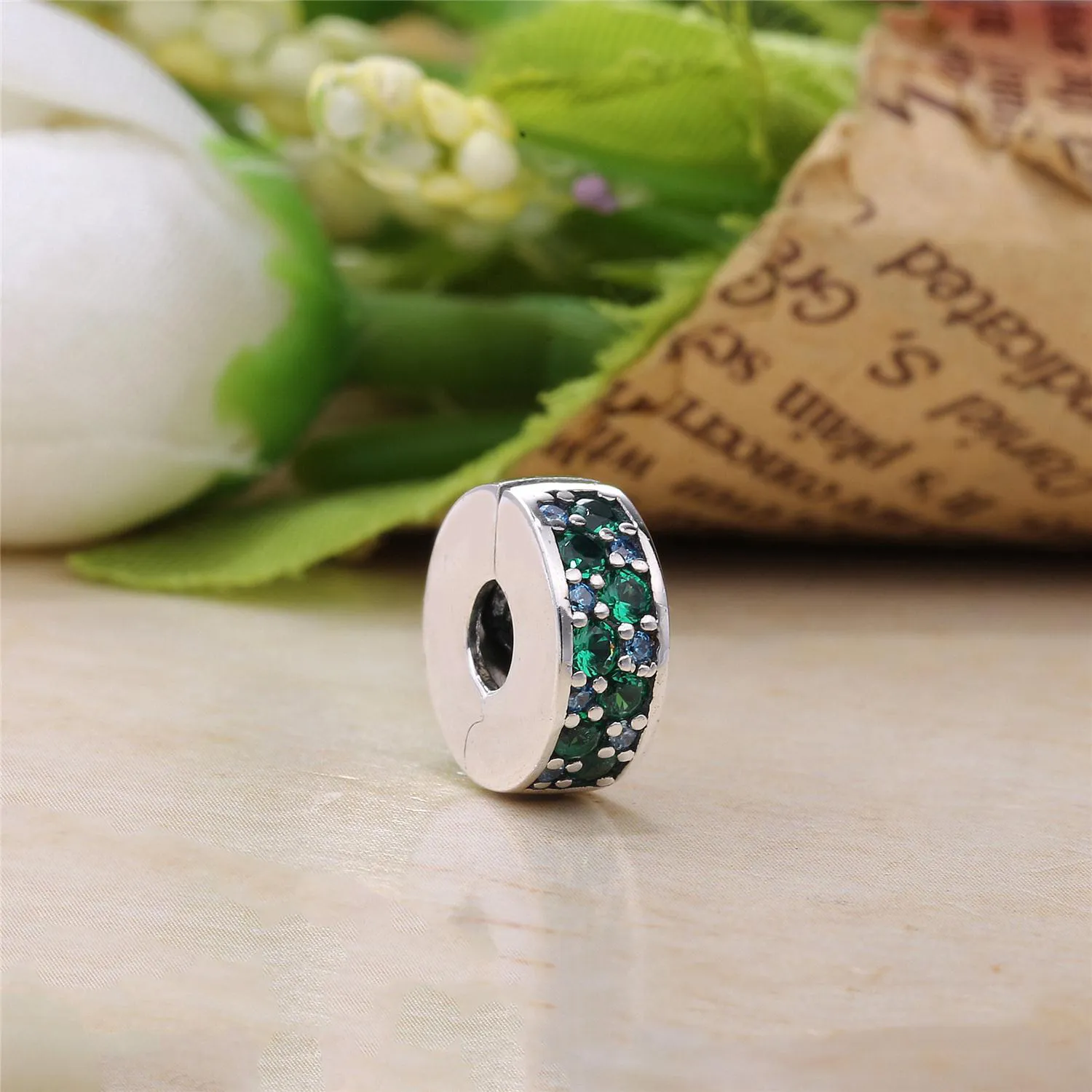 PANDORA Mosaic Shining Elegance, Multi-Colored Crystals Teal CZ Spacer - 791817MCZMX